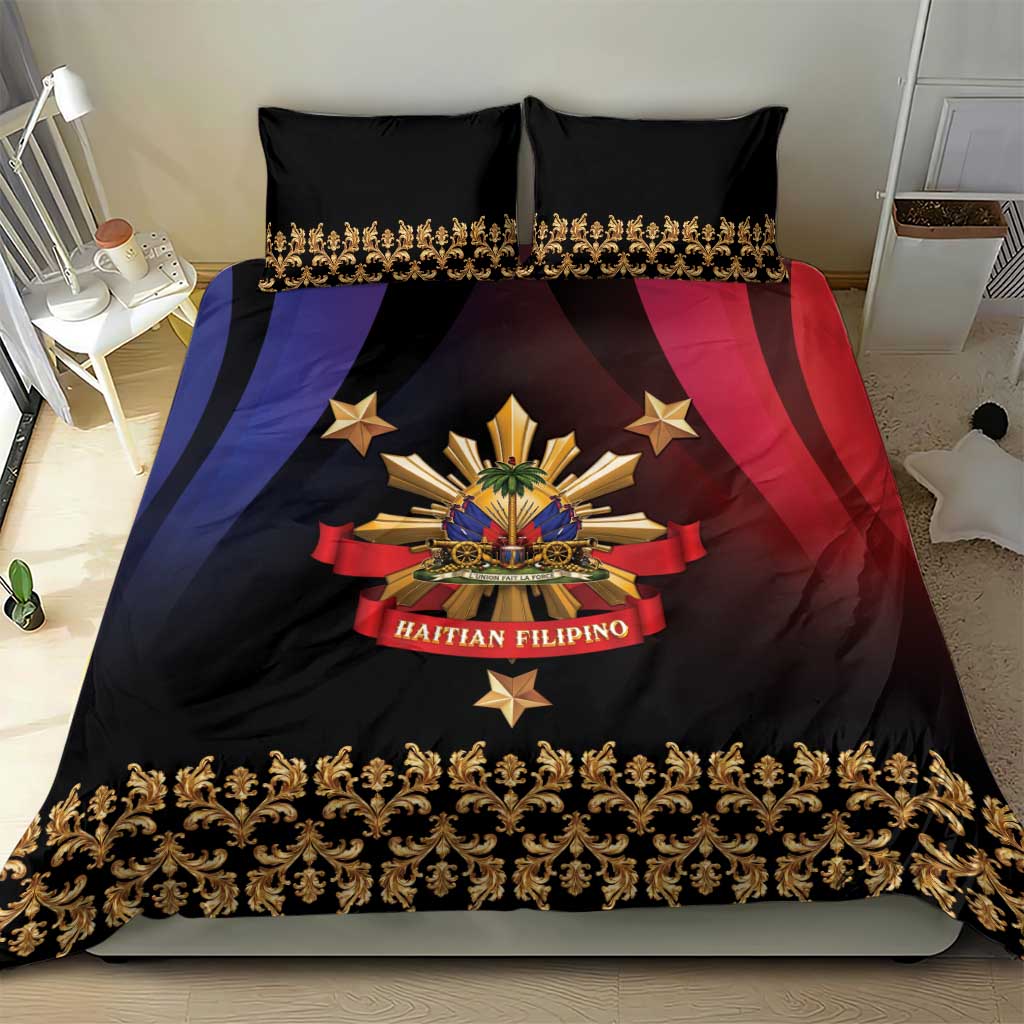 Haiti And Philippines Bedding Set Haitian Filipino Heritage Crest