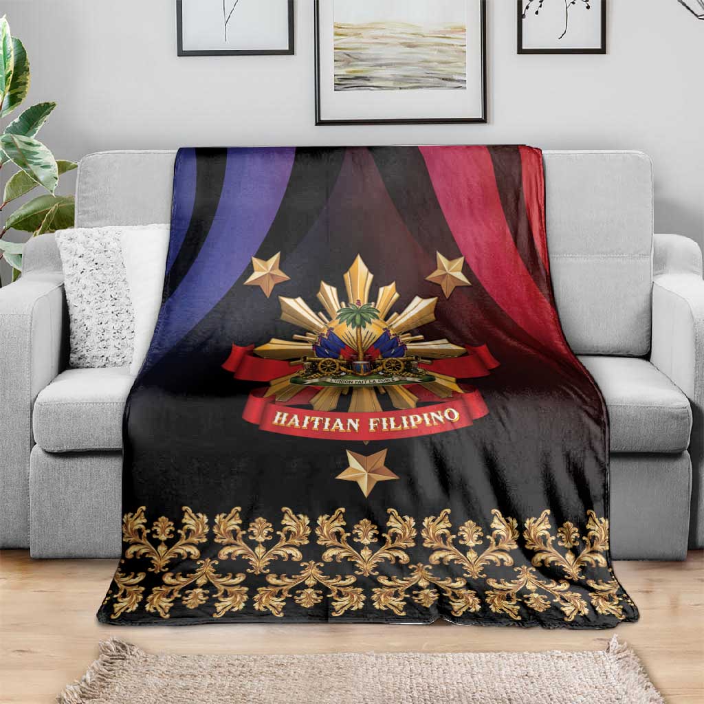 Haiti And Philippines Blanket Haitian Filipino Heritage Crest