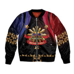 Personalized Haiti And Philippines Bomber Jacket Haitian Filipino Heritage Crest