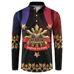 Personalized Haiti And Philippines Button Sweatshirt Haitian Filipino Heritage Crest