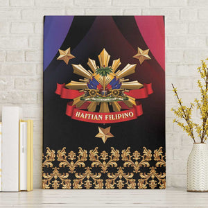 Haiti And Philippines Canvas Wall Art Haitian Filipino Heritage Crest