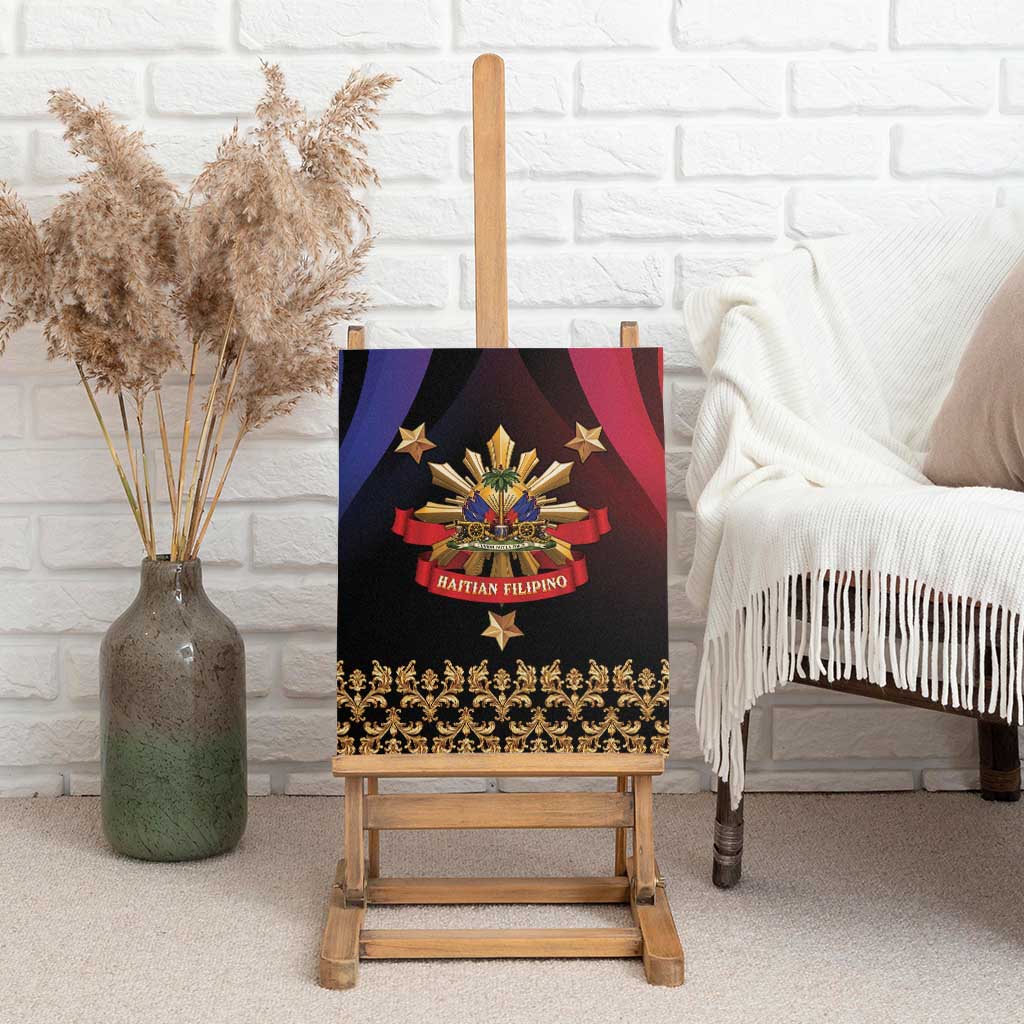 Haiti And Philippines Canvas Wall Art Haitian Filipino Heritage Crest