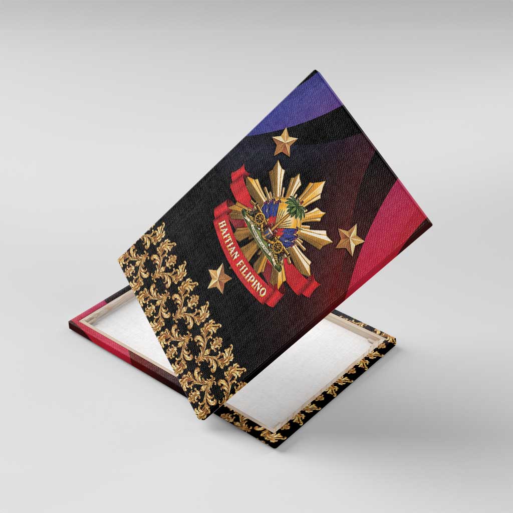 Haiti And Philippines Canvas Wall Art Haitian Filipino Heritage Crest