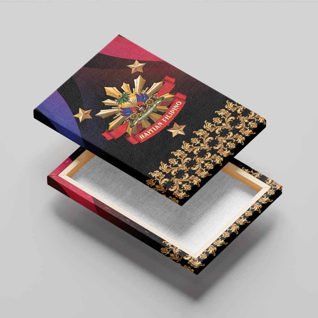 Haiti And Philippines Canvas Wall Art Haitian Filipino Heritage Crest