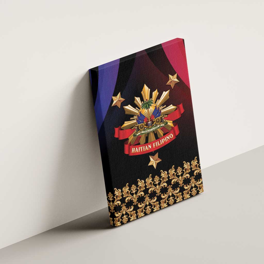 Haiti And Philippines Canvas Wall Art Haitian Filipino Heritage Crest