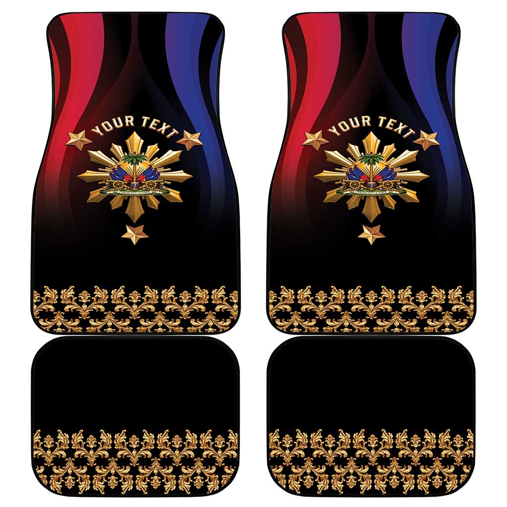 Personalized Haiti And Philippines Car Mats Haitian Filipino Heritage Crest
