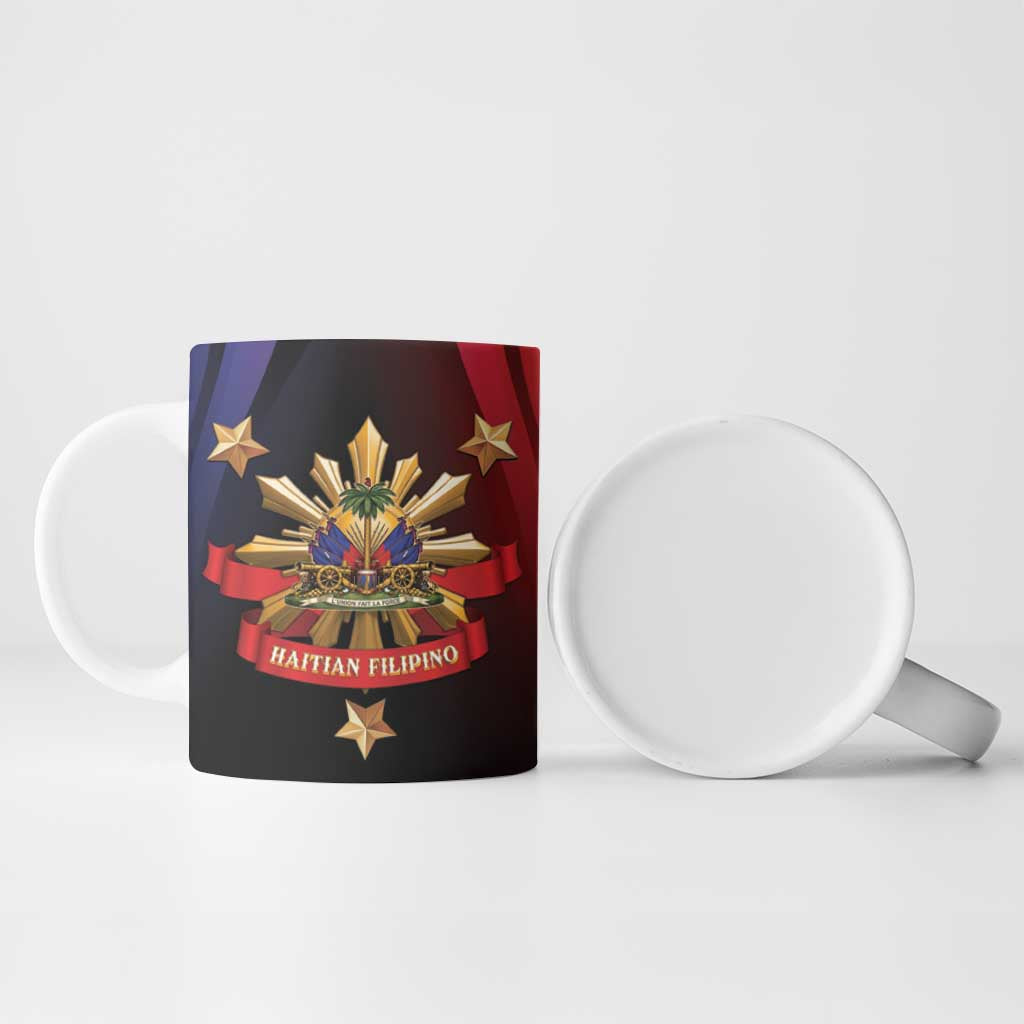 Personalized Haiti And Philippines Ceramic Mug Haitian Filipino Heritage Crest