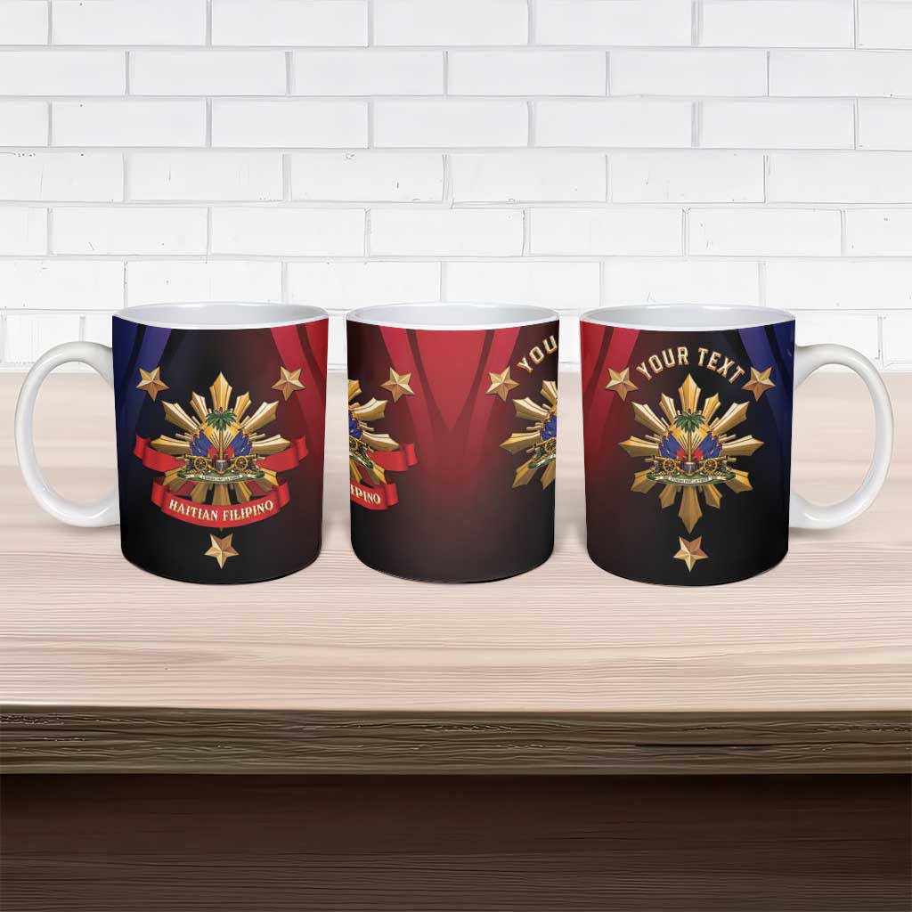Personalized Haiti And Philippines Ceramic Mug Haitian Filipino Heritage Crest