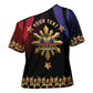 Personalized Haiti And Philippines Cross Shoulder Shirt Haitian Filipino Heritage Crest
