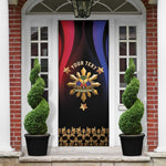 Personalized Haiti And Philippines Door Cover Haitian Filipino Heritage Crest