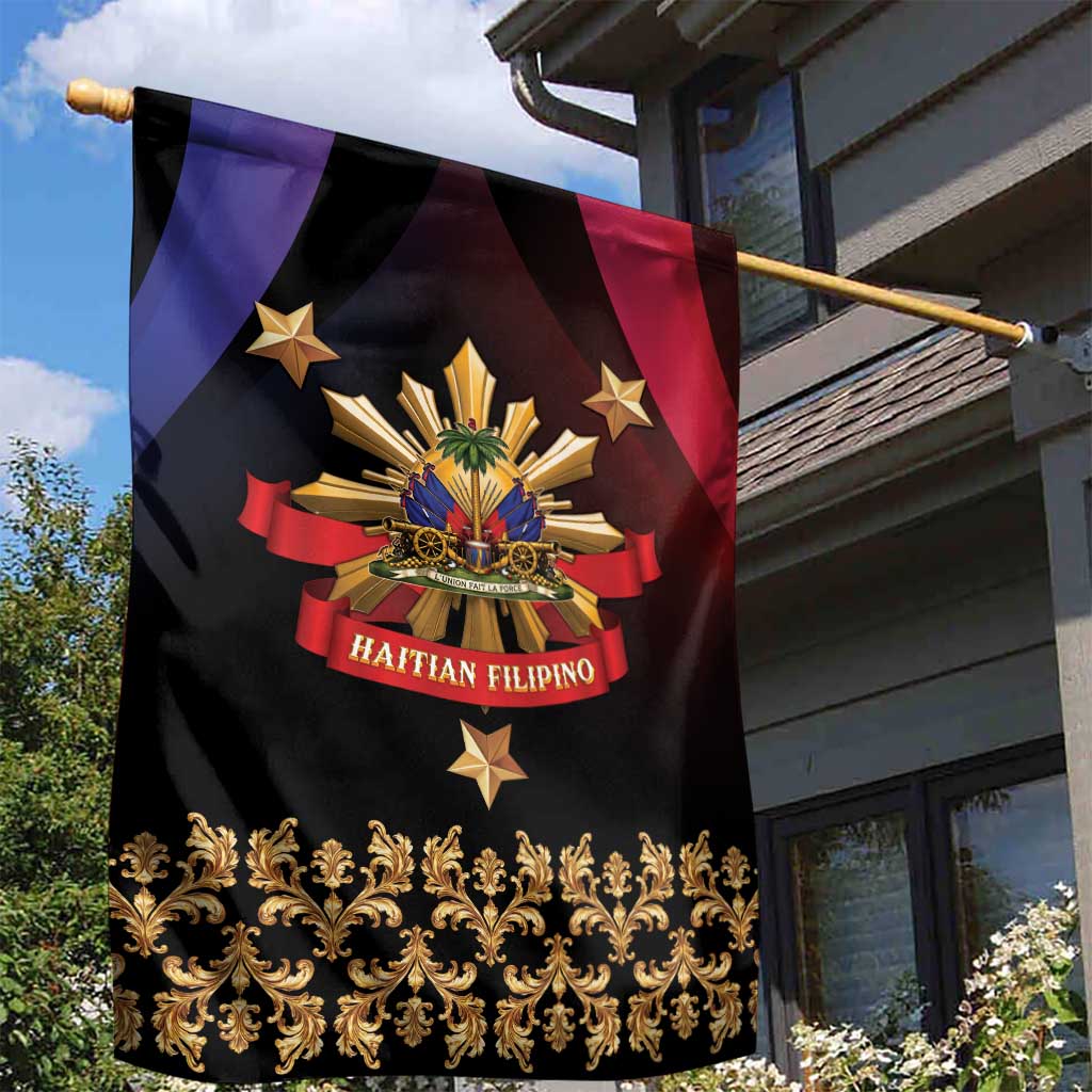 Haiti And Philippines Garden Flag Haitian Filipino Heritage Crest