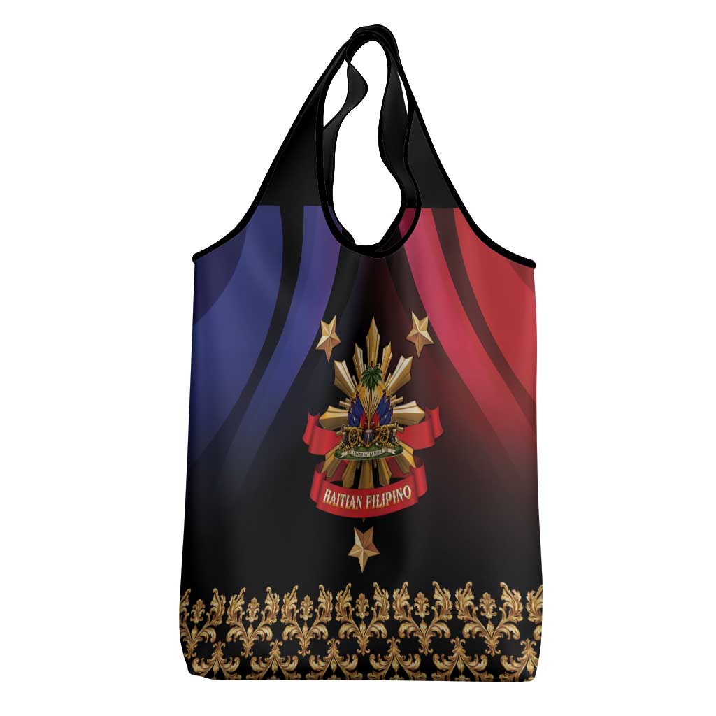 Haiti And Philippines Grocery Bag Haitian Filipino Heritage Crest