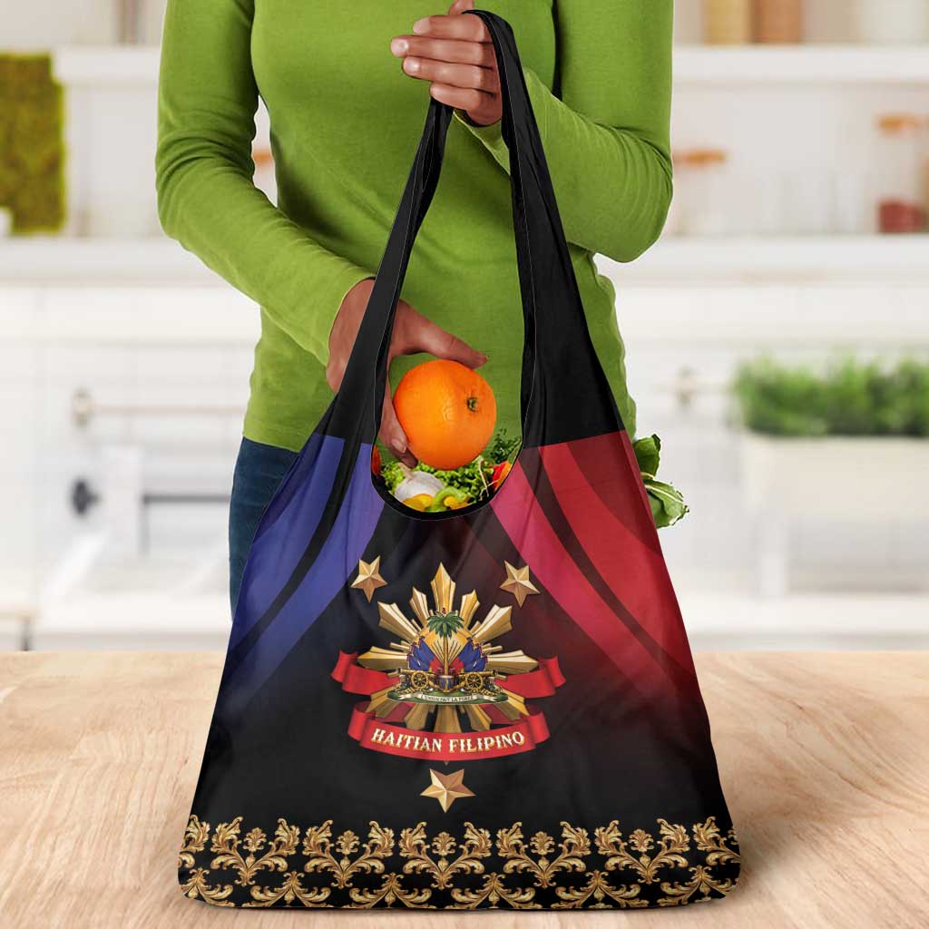 Haiti And Philippines Grocery Bag Haitian Filipino Heritage Crest