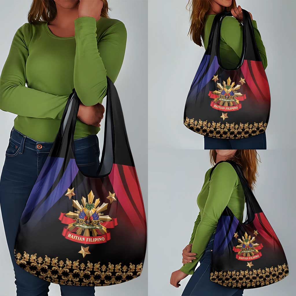 Haiti And Philippines Grocery Bag Haitian Filipino Heritage Crest