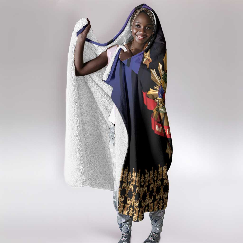 Haiti And Philippines Hooded Blanket Haitian Filipino Heritage Crest