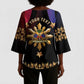 Personalized Haiti And Philippines Kimono Sleeve Blouse Haitian Filipino Heritage Crest