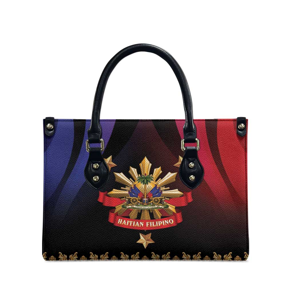 Haiti And Philippines Leather Bag Haitian Filipino Heritage Crest