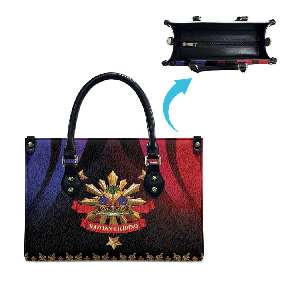 Haiti And Philippines Leather Bag Haitian Filipino Heritage Crest