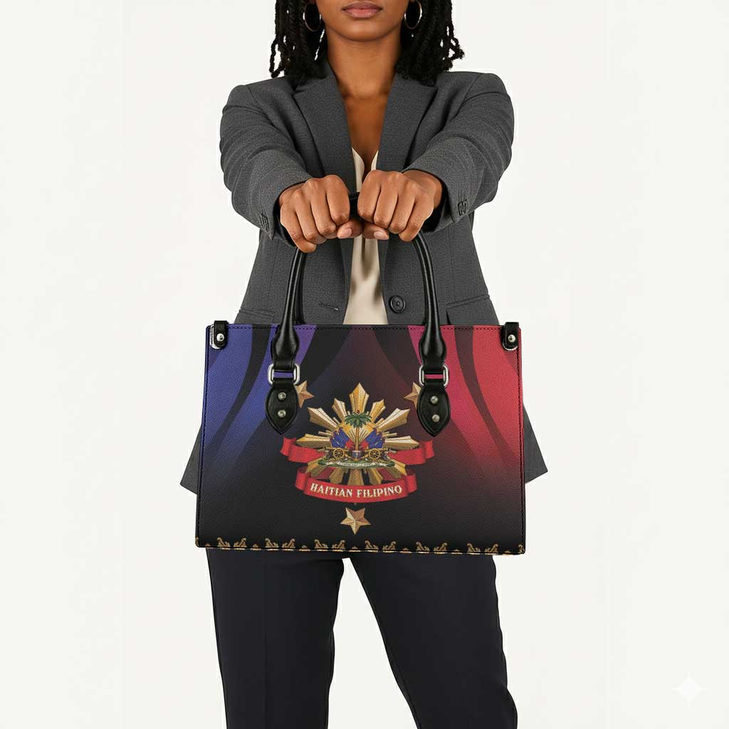 Haiti And Philippines Leather Bag Haitian Filipino Heritage Crest
