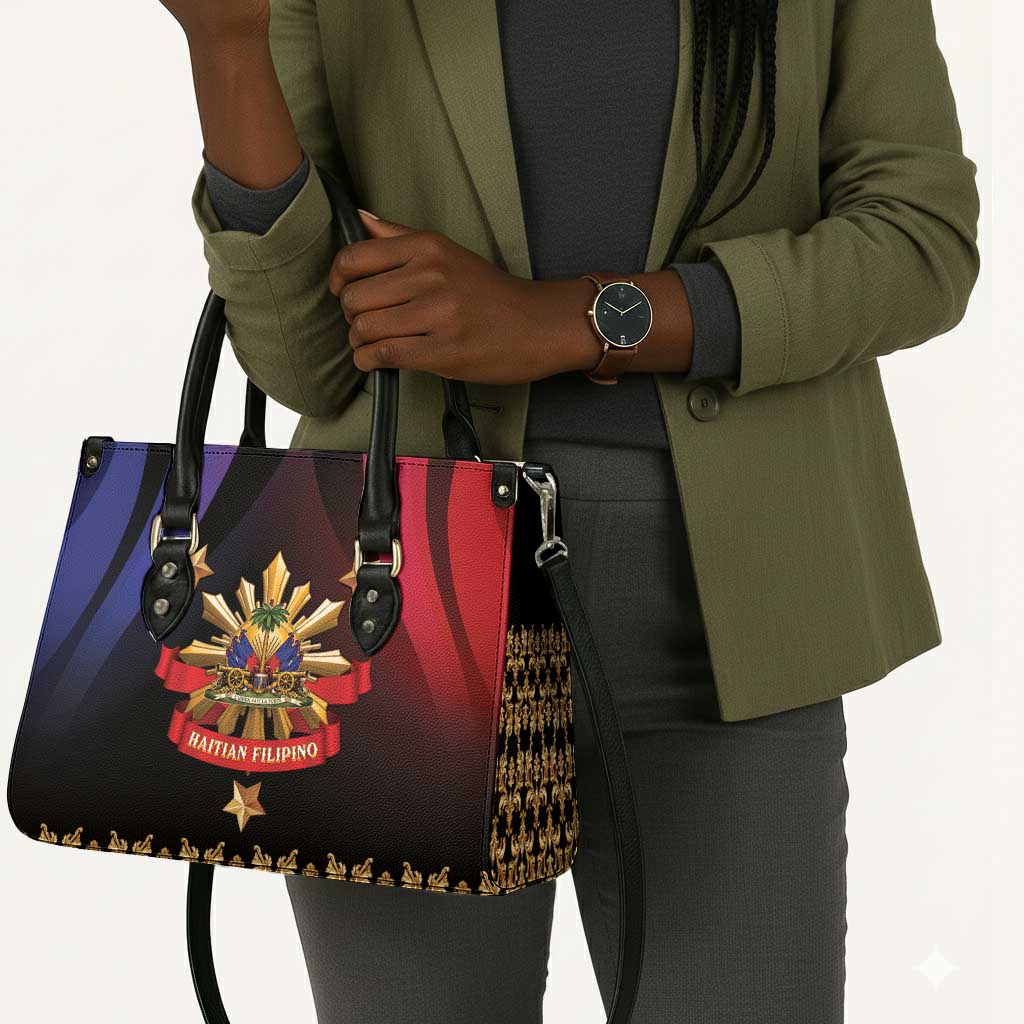Haiti And Philippines Leather Bag Haitian Filipino Heritage Crest