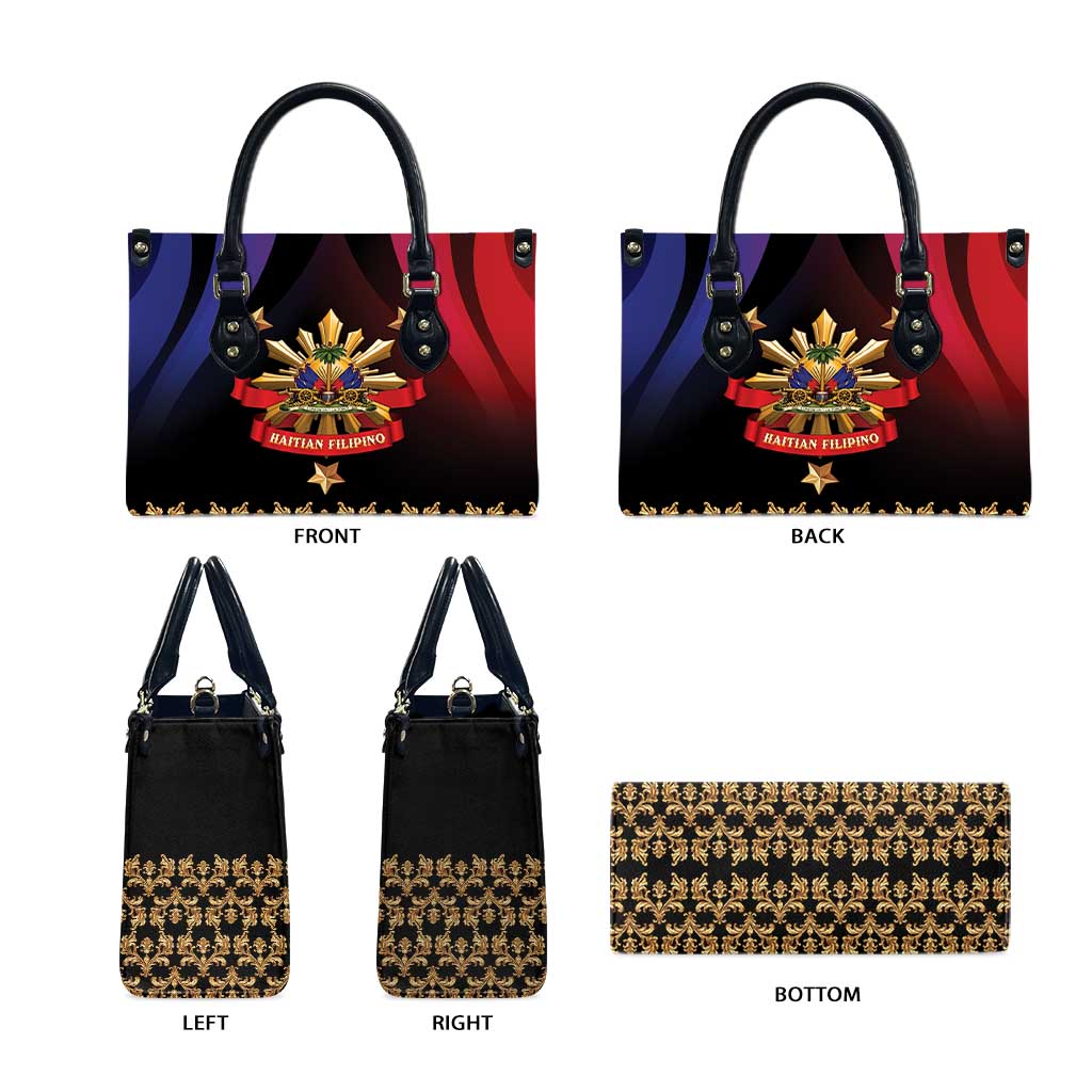 Haiti And Philippines Leather Bag Haitian Filipino Heritage Crest