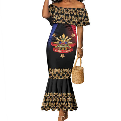 Personalized Haiti And Philippines Mermaid Dress Haitian Filipino Heritage Crest
