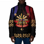 Personalized Haiti And Philippines Padded Jacket Haitian Filipino Heritage Crest