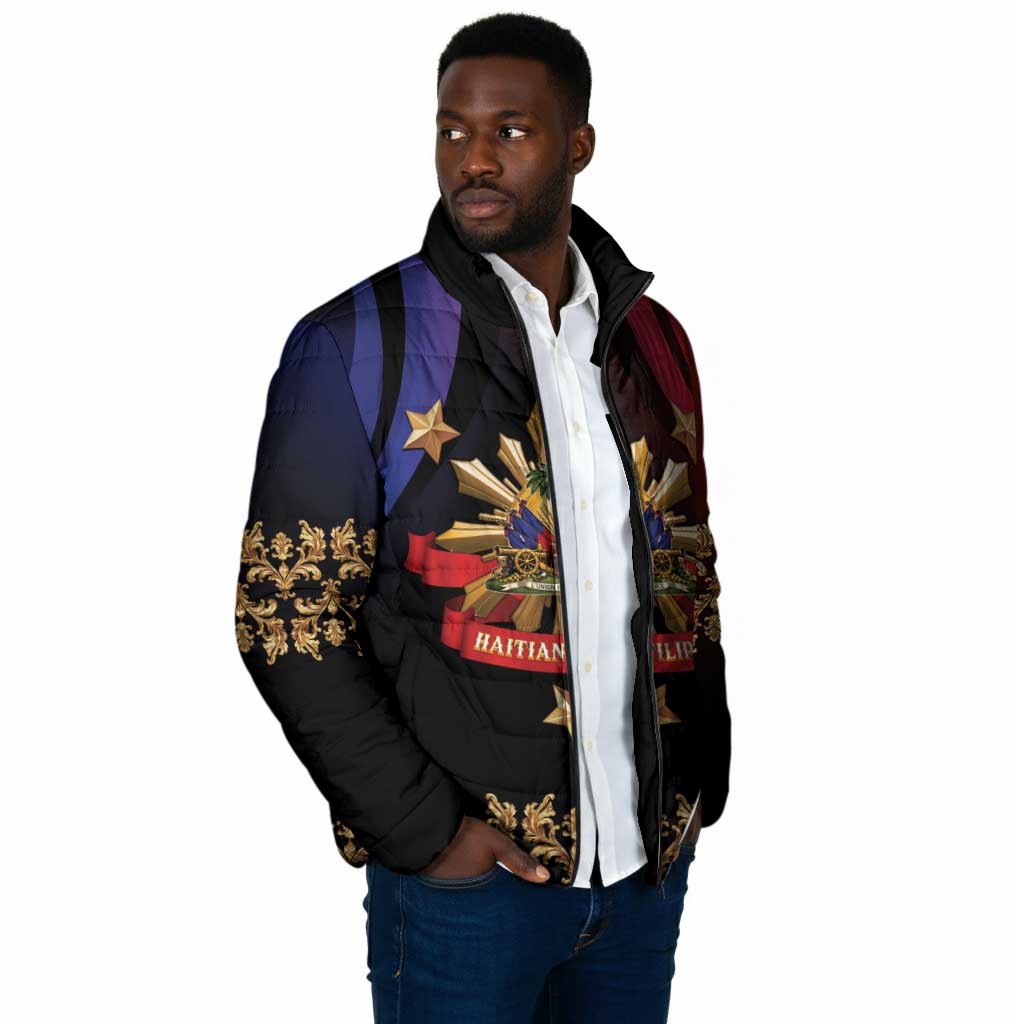 Personalized Haiti And Philippines Padded Jacket Haitian Filipino Heritage Crest