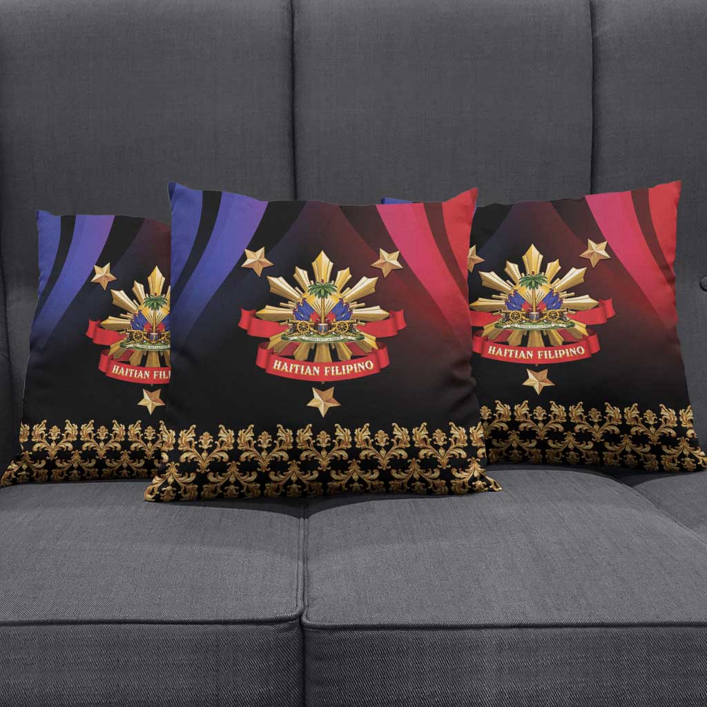 Haiti And Philippines Pillow Cover Haitian Filipino Heritage Crest