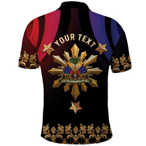 Personalized Haiti And Philippines Polo Shirt Haitian Filipino Heritage Crest