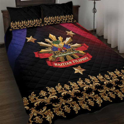 Haiti And Philippines Quilt Bed Set Haitian Filipino Heritage Crest
