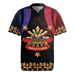 Personalized Haiti And Philippines Rugby Jersey Haitian Filipino Heritage Crest