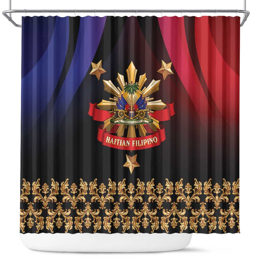 Haiti And Philippines Shower Curtain Haitian Filipino Heritage Crest
