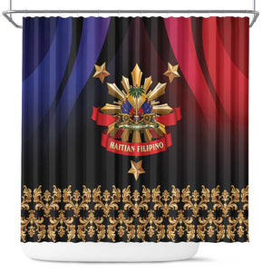Haiti And Philippines Shower Curtain Haitian Filipino Heritage Crest