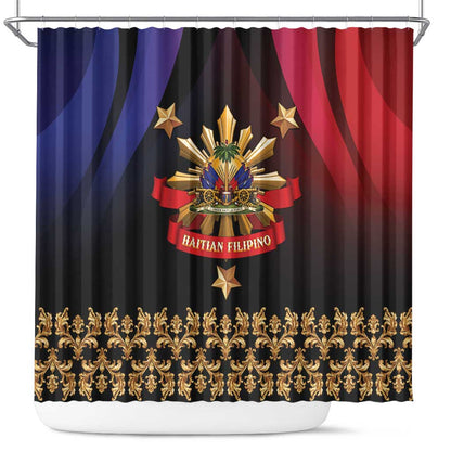 Haiti And Philippines Shower Curtain Haitian Filipino Heritage Crest