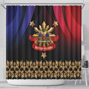 Haiti And Philippines Shower Curtain Haitian Filipino Heritage Crest