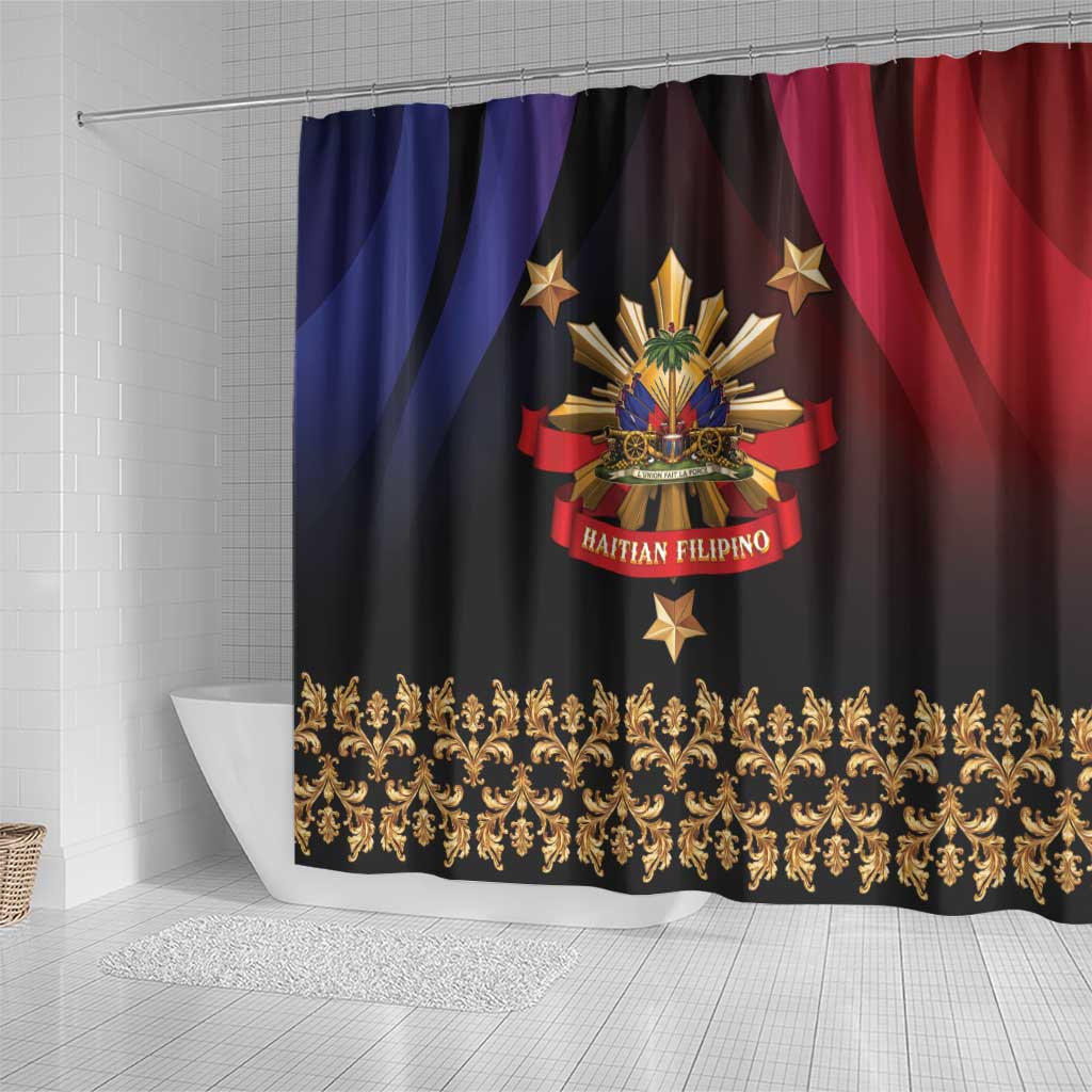 Haiti And Philippines Shower Curtain Haitian Filipino Heritage Crest