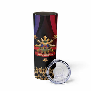 Personalized Haiti And Philippines Skinny Tumbler Haitian Filipino Heritage Crest