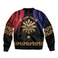 Personalized Haiti And Philippines Sleeve Zip Bomber Jacket Haitian Filipino Heritage Crest
