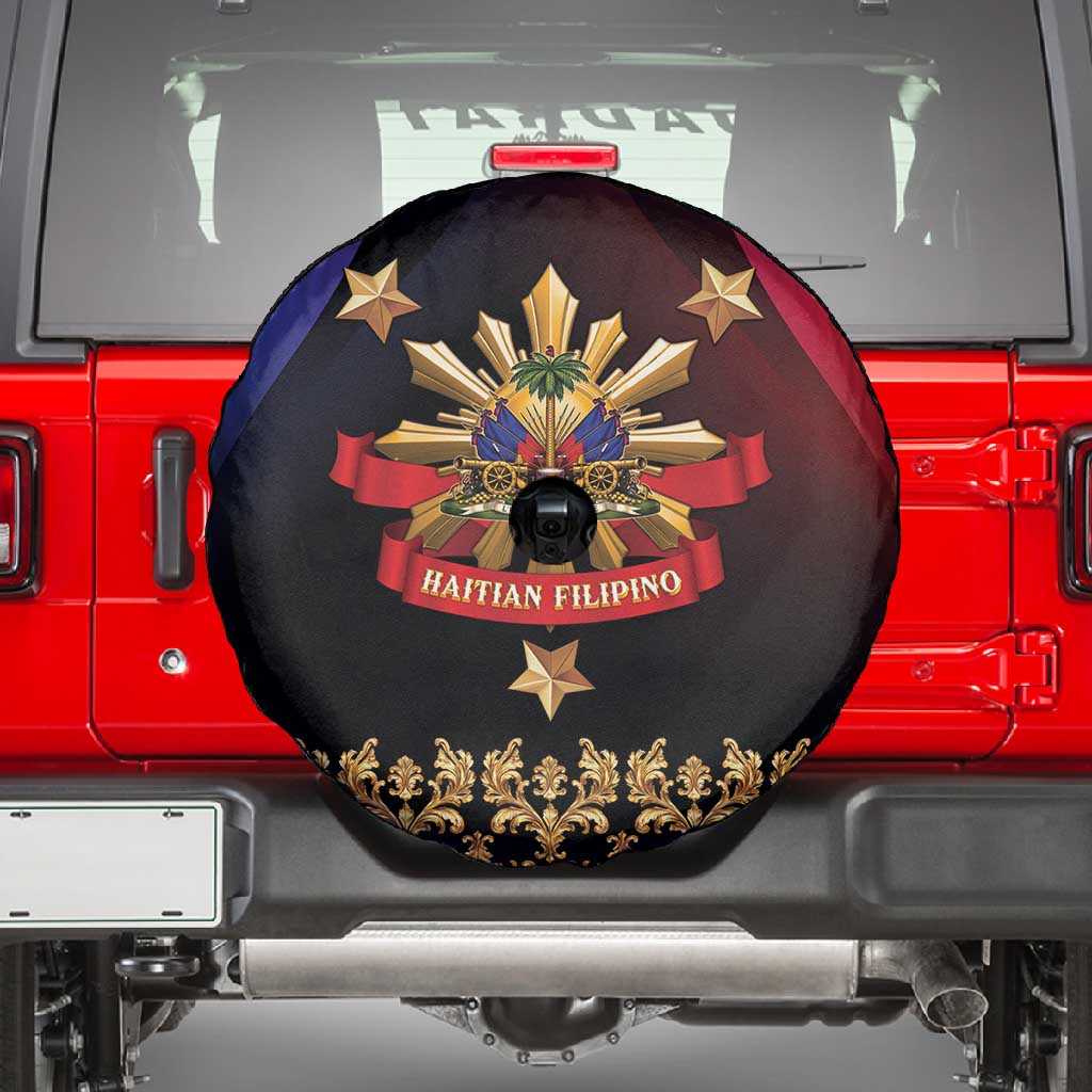 Haiti And Philippines Spare Tire Cover Haitian Filipino Heritage Crest