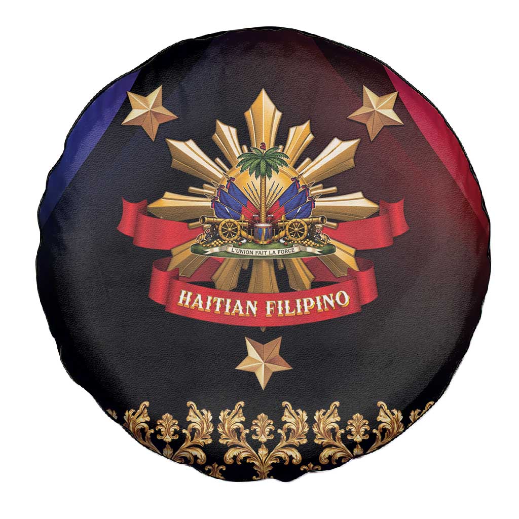 Haiti And Philippines Spare Tire Cover Haitian Filipino Heritage Crest