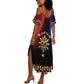 Personalized Haiti And Philippines Summer Maxi Dress Haitian Filipino Heritage Crest