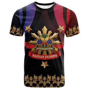 Personalized Haiti And Philippines T shirt Haitian Filipino Heritage Crest