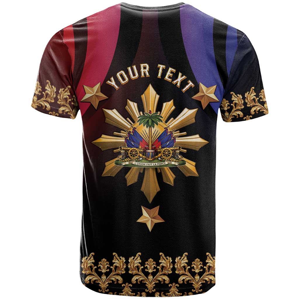 Personalized Haiti And Philippines T shirt Haitian Filipino Heritage Crest
