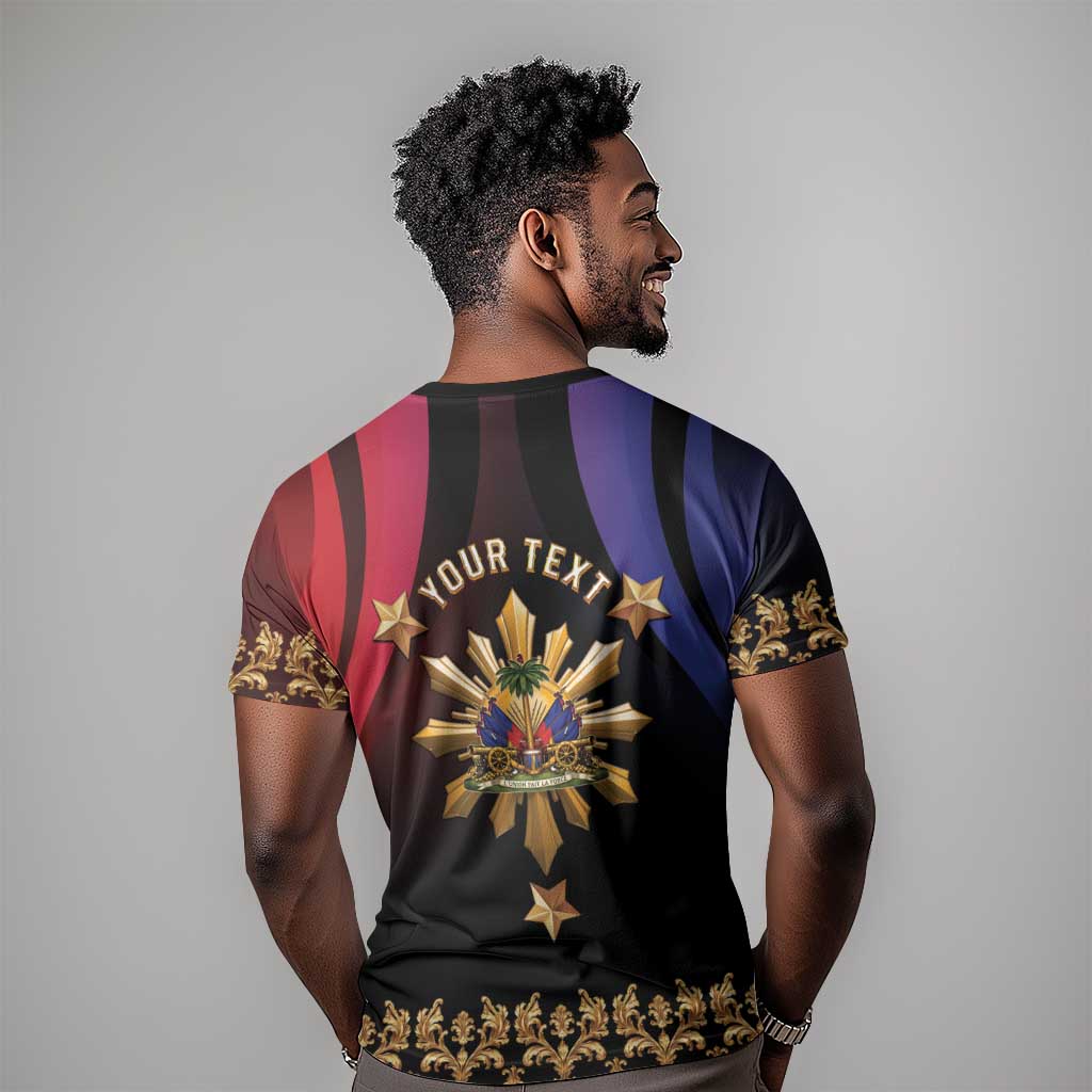 Personalized Haiti And Philippines T shirt Haitian Filipino Heritage Crest