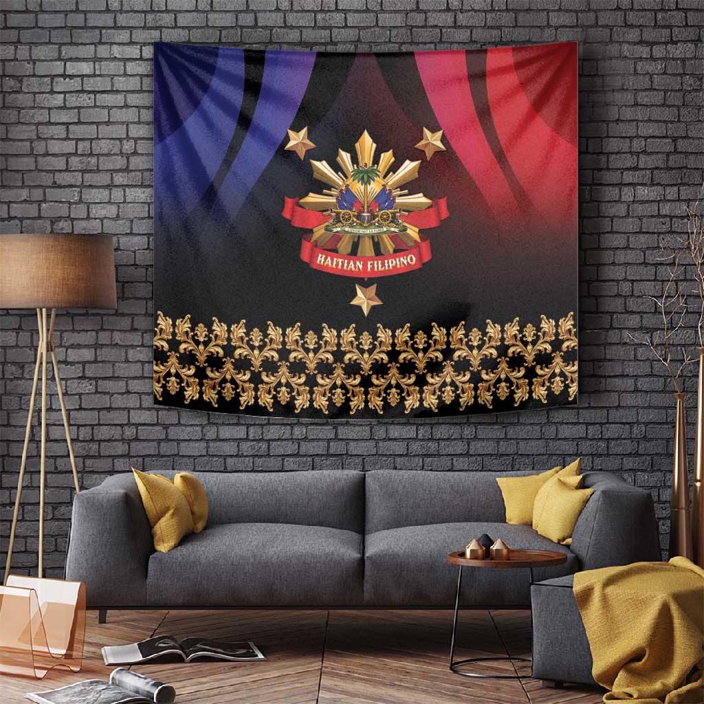 Haiti And Philippines Tapestry Haitian Filipino Heritage Crest