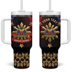Personalized Haiti And Philippines Tumbler With Handle Haitian Filipino Heritage Crest
