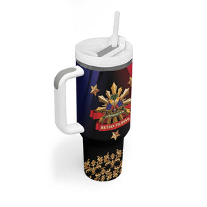 Personalized Haiti And Philippines Tumbler With Handle Haitian Filipino Heritage Crest