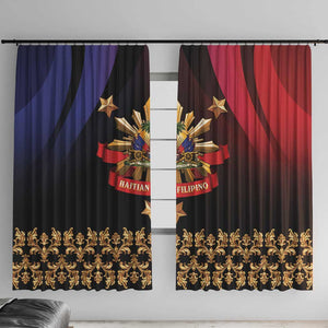 Haiti And Philippines Window Curtain Haitian Filipino Heritage Crest