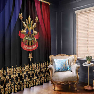 Haiti And Philippines Window Curtain Haitian Filipino Heritage Crest